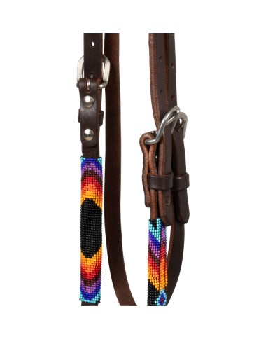 SERAPE BEADED OILED WESTERN BRIDLE