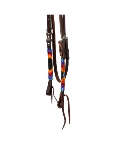 SERAPE BEADED OILED WESTERN BRIDLE