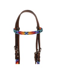 SERAPE BEADED OILED WESTERN BRIDLE