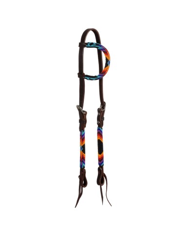 SERAPE BEADED OILED WESTERN ONE EAR BRIDLE