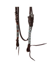 DIAMONDS BEADED OILED WESTERN BRIDLE