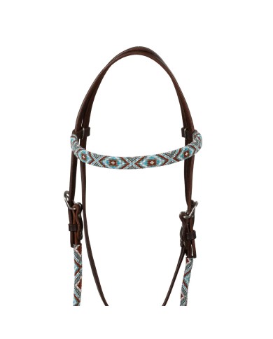 DIAMONDS BEADED OILED WESTERN BRIDLE