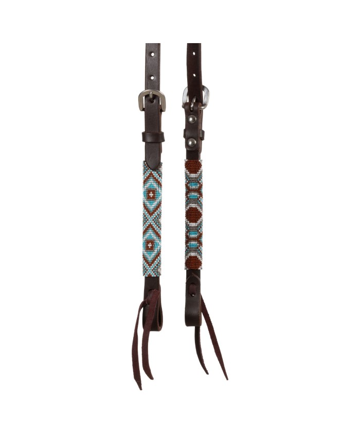 DIAMONDS BEADED OILED WESTERN ONE EAR BRIDLE