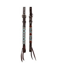DIAMONDS BEADED OILED WESTERN ONE EAR BRIDLE