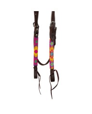 MULTICOLOR BEADED OILED WESTERN BRIDLE