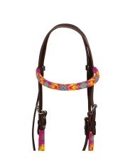 MULTICOLOR BEADED OILED WESTERN BRIDLE