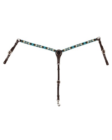 NAVAJO SKY BEADED WESTERN OIL BREASTPLATE