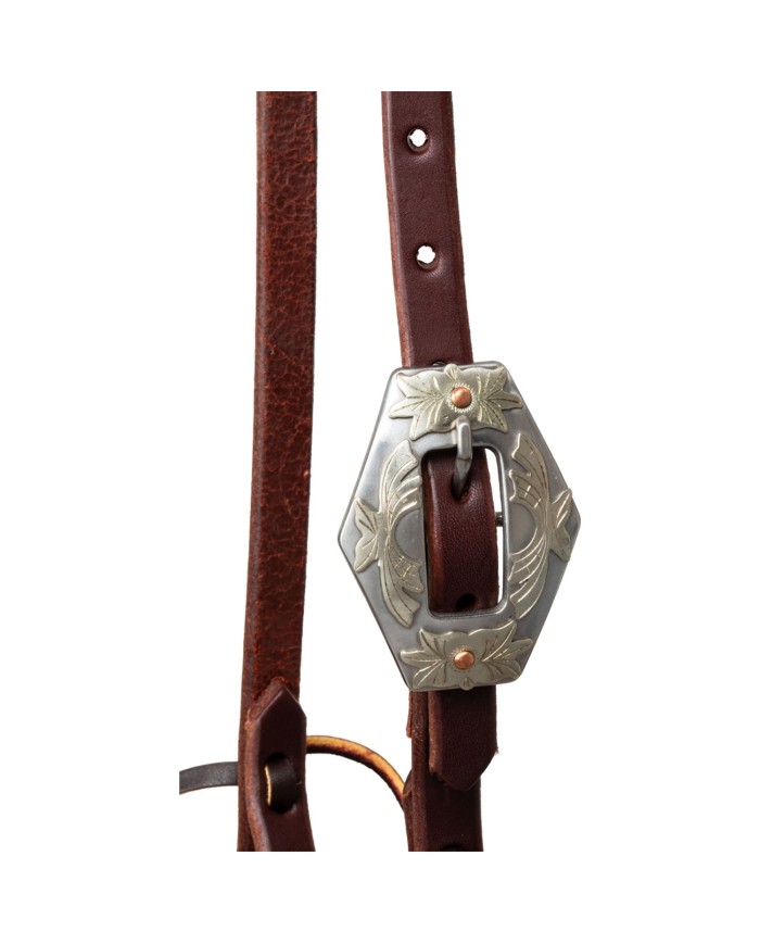 5/8 SLIP EAR SINGLE BRUSHED FLORAL HEXAGON BUCKLE