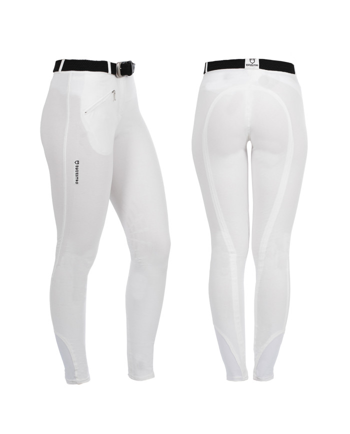 PANTALONI DONNA MODELLO SELENE IN COTONE ELASTICIZZATO CON GRIP
