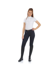 PANTALONI DONNA MODELLO SELENE IN COTONE ELASTICIZZATO CON GRIP