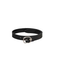 HS SPUR STRAPS LEATHER BLACK 45CM W.BUCKLE STEEL CHR.PL.