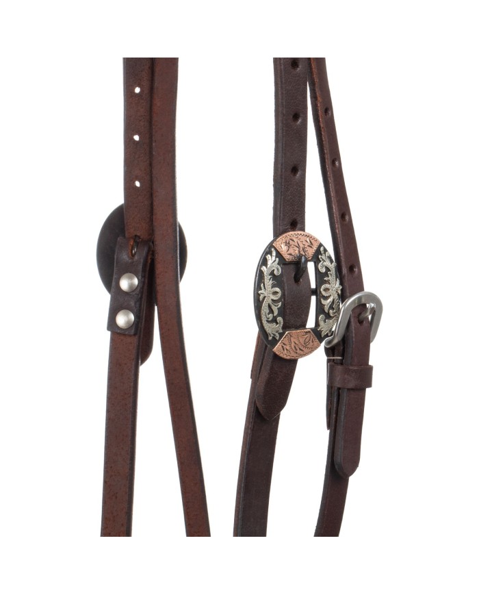 WESTERN FANCY GERMAN SILVER BUCKELS BRIDLE