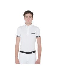 Polo uomo da concorso slim fit con inserti neri