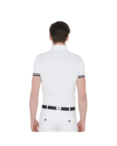 Polo uomo da concorso slim fit con inserti neri Polo uomo da concorso slim fit con inserti neri