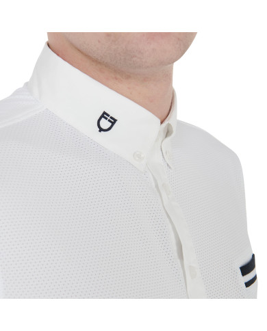 Polo uomo da concorso slim fit con inserti neri Polo uomo da concorso slim fit con inserti neri