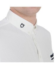 Polo uomo da concorso slim fit con inserti neri