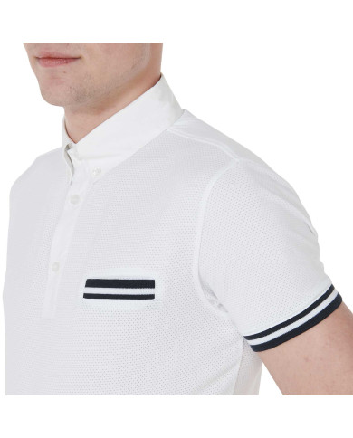 Polo uomo da concorso slim fit con inserti neri Polo uomo da concorso slim fit con inserti neri