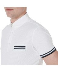 Polo uomo da concorso slim fit con inserti neri