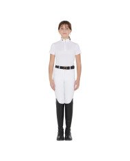 Polo bambina da concorso slim fit con zip