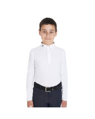 Polo bambino da concorso slim fit tre bottoni
