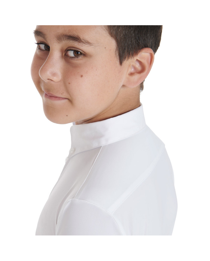 Polo bambino da concorso slim fit tre bottoni