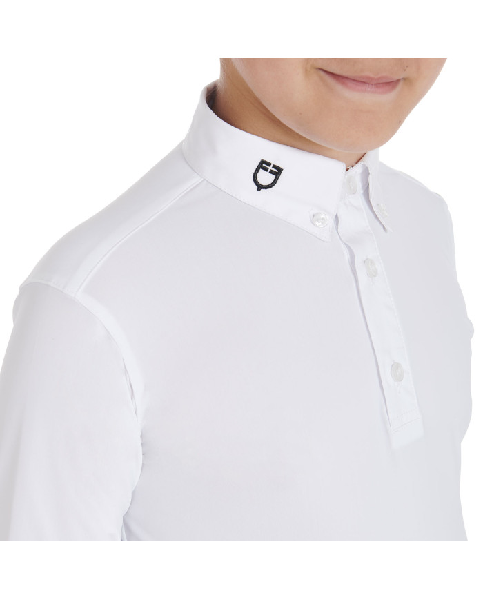 Polo bambino da concorso slim fit tre bottoni
