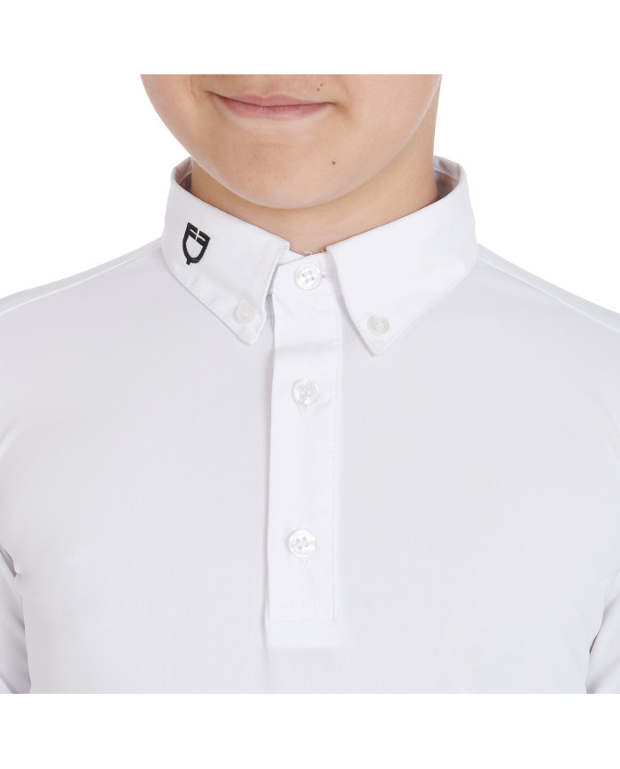 Polo bambino da concorso slim fit tre bottoni