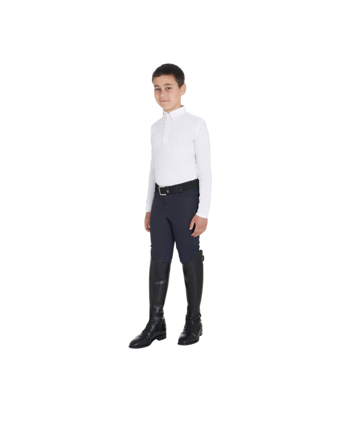 Polo bambino da concorso slim fit tre bottoni