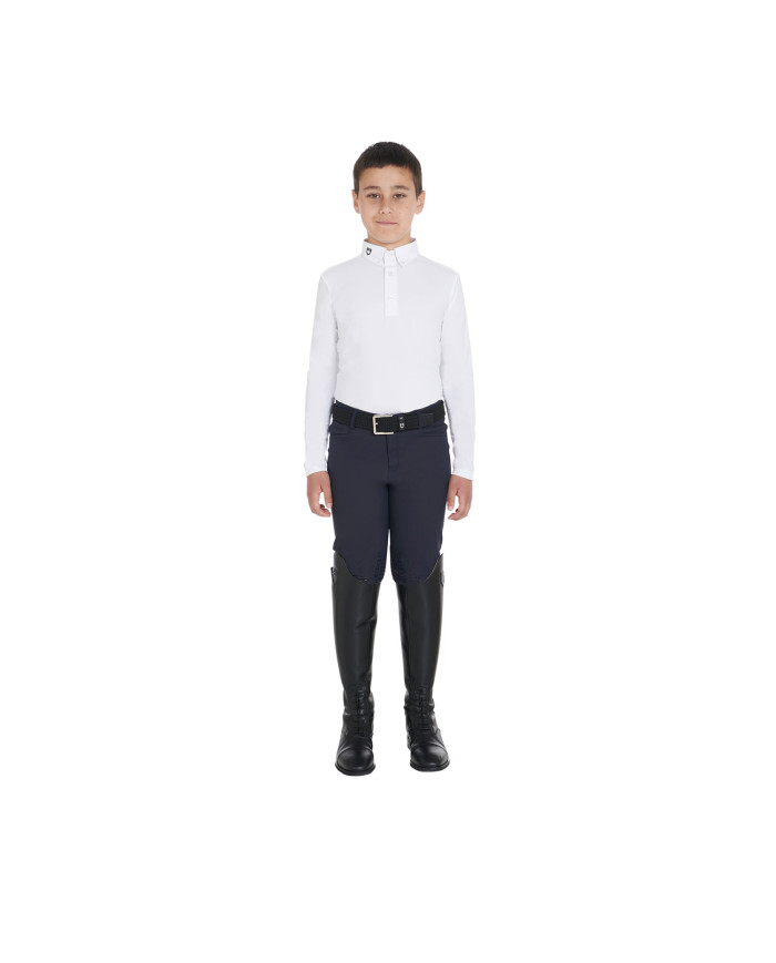 Polo bambino da concorso slim fit tre bottoni