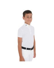 Polo bambino da concorso slim fit quattro bottoni