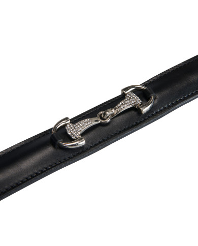 Cintura in cuoio con dettagli filetti e strass Cintura in cuoio con dettagli filetti e strass