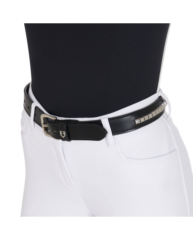 Cintura in cuoio con clincher argento Cintura in cuoio con clincher argento