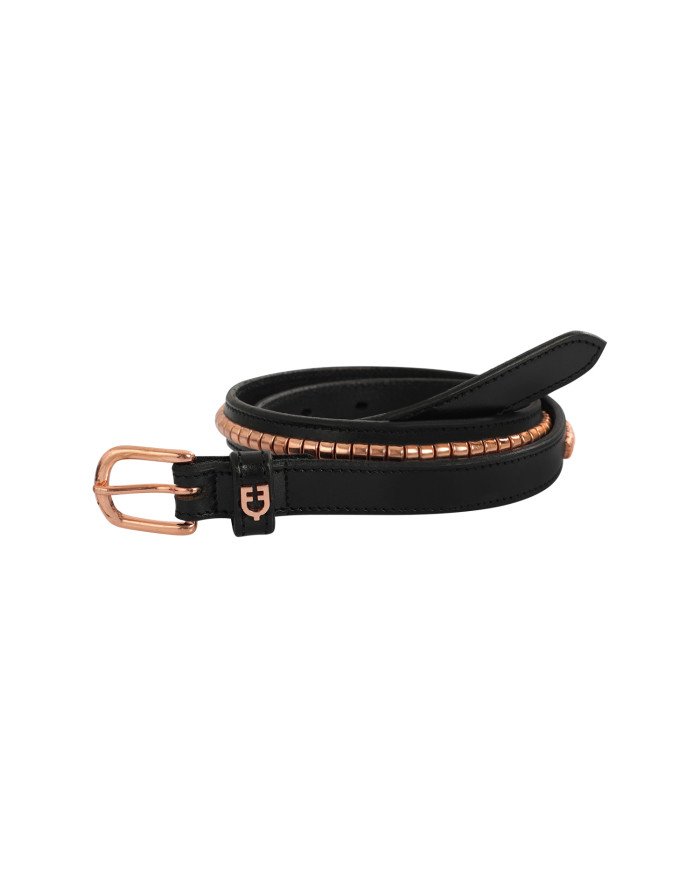 Cintura in cuoio con clincher rose gold