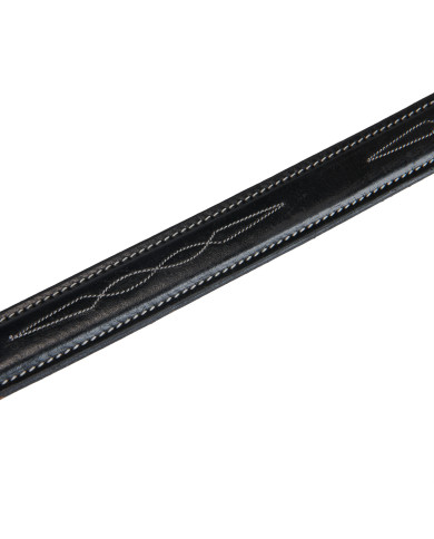 Cintura in cuoio con ricami in bianco e nero Cintura in cuoio con ricami in bianco e nero