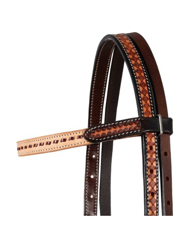 2 TONE STRAIGHT BROW WESTERN BRIDLE