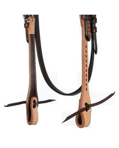 2 TONE STRAIGHT BROW WESTERN BRIDLE