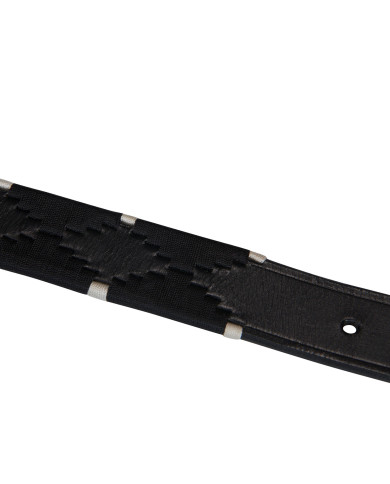 Cintura in cuoio con ricami in bianco e nero Cintura in cuoio con ricami in bianco e nero