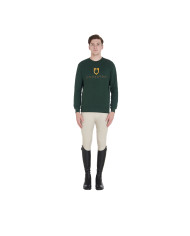 Felpa uomo girocollo in cotone con logo sul petto
