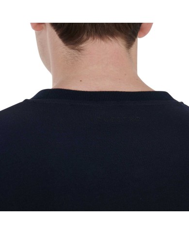 Felpa uomo girocollo in cotone con logo sul petto