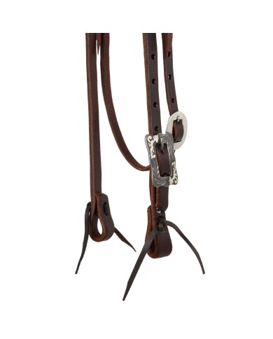 BROWBAND BLACK STEEL BUCKLE OILED WESTERN BRIDLE