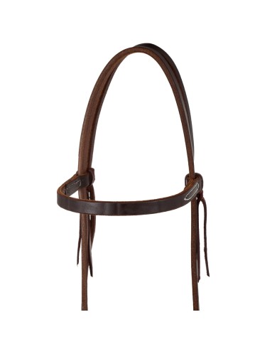BROWBAND BLACK STEEL BUCKLE OILED WESTERN BRIDLE