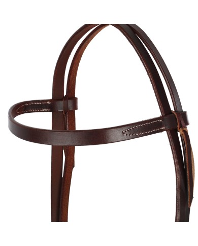 TESTIERA POOL S DIRITTA UNA FIBBIA OTTONE COLOR DARK BROWN