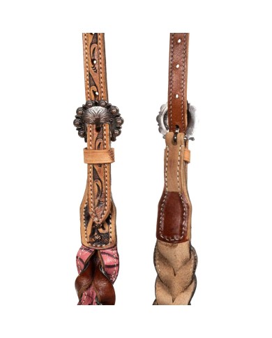 ONE EAR BRIDLE WITH BRAIDED LEATHER DECORATIONS