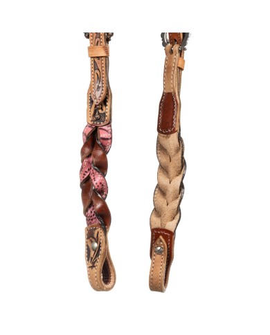 ONE EAR BRIDLE WITH BRAIDED LEATHER DECORATIONS