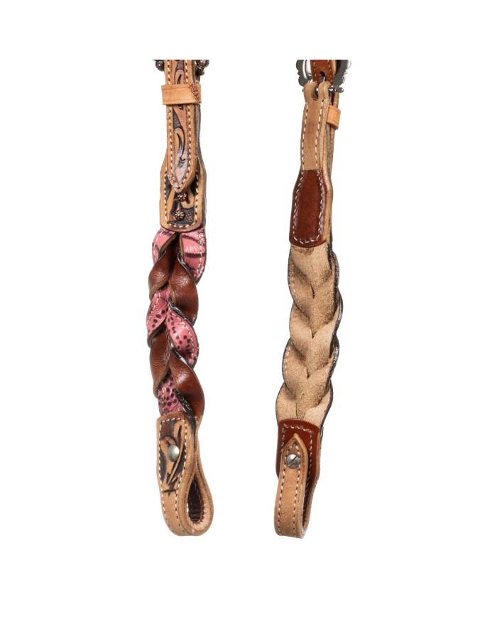 ONE EAR BRIDLE WITH BRAIDED LEATHER DECORATIONS