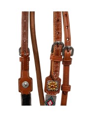 BRIDLE WITH NAVAJO BEADED DECORATIONS