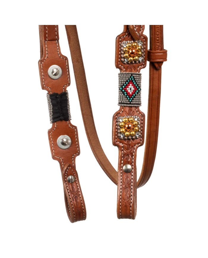 BRIDLE WITH NAVAJO BEADED DECORATIONS