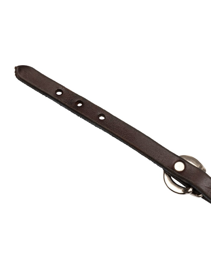 SEWN LEATHER CURB DARK OIL