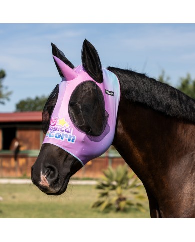 MASCHERA ANTI MOSCHE CON RETINA COPRIORECCHE UNICORNO