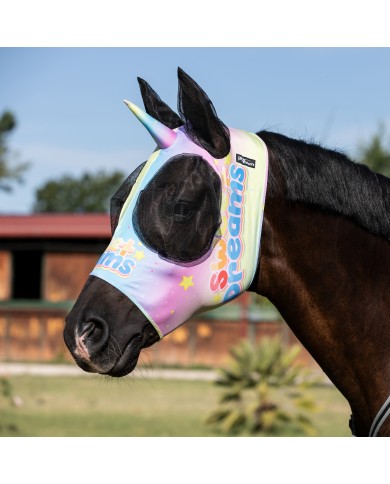 MASCHERA ANTI MOSCHE CON RETINA COPRIORECCHE UNICORNO
